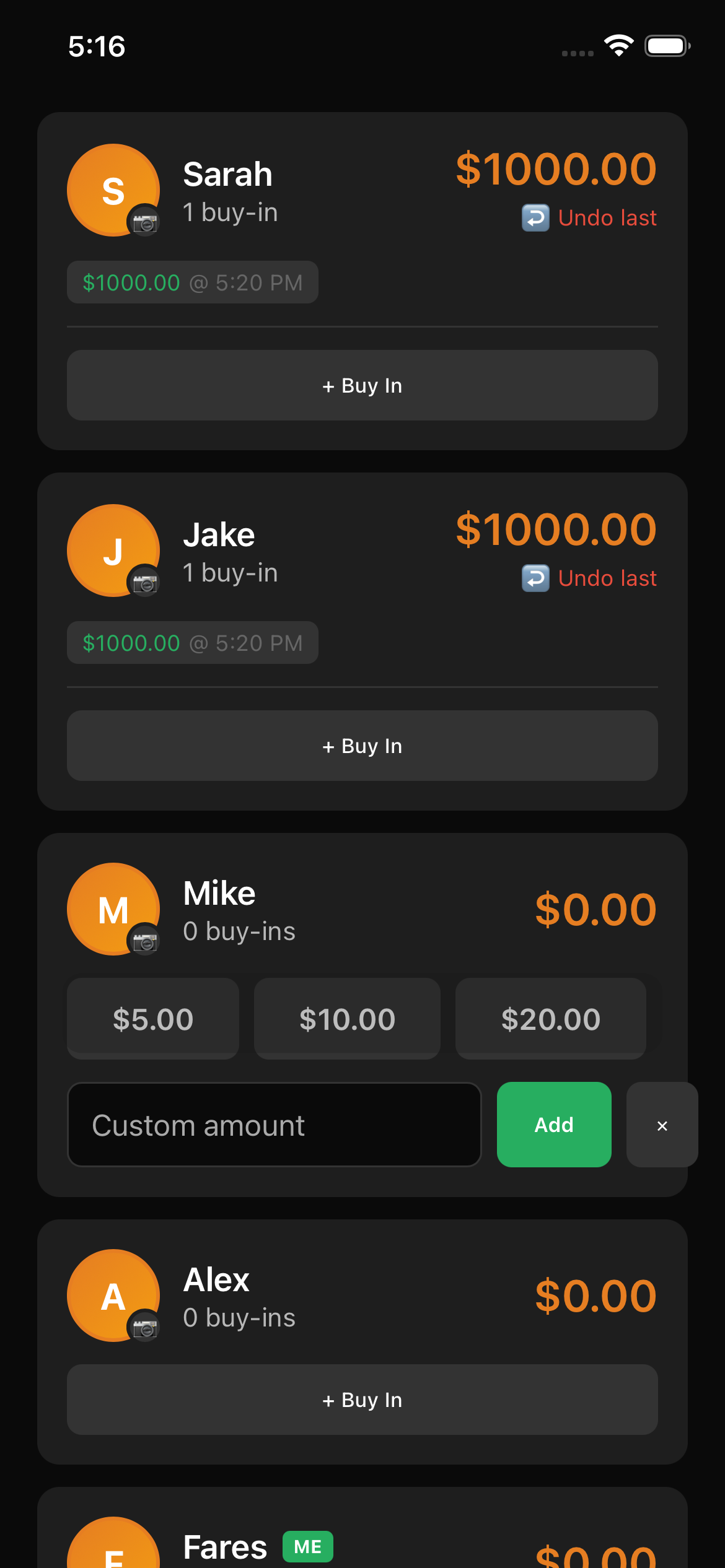 PokerSquad Home Dashboard